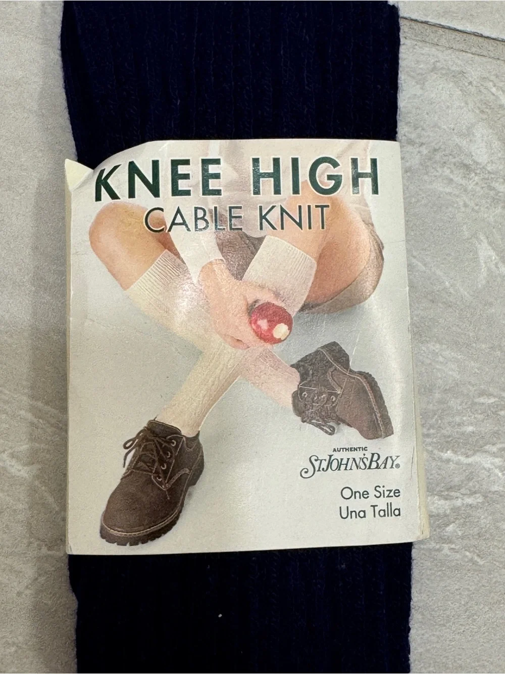 Vintage Knee High Cable Knit Socks Indie Preppy